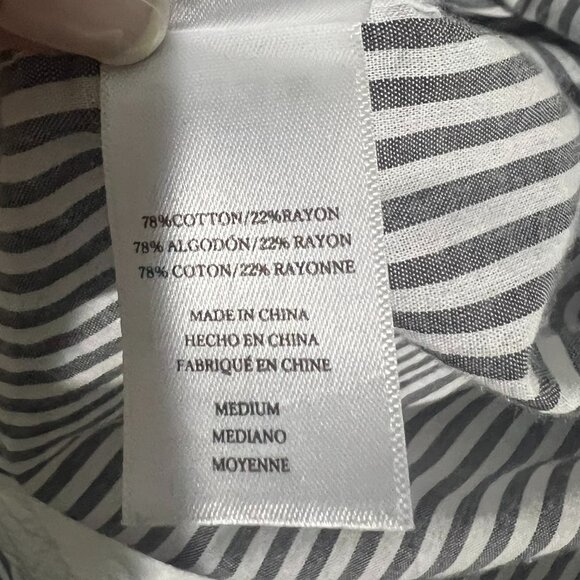 Rails White & Gray striped button down top with accents - Size Medium - Picture 10 of 10